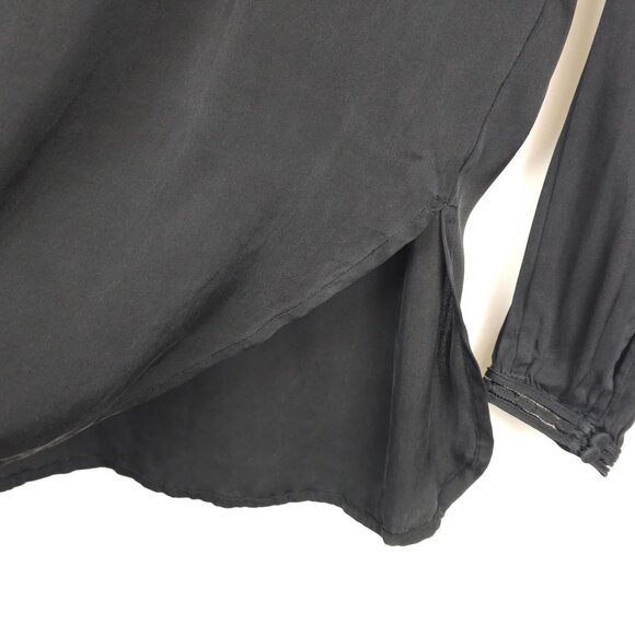 Dark Fairy Goth Fall Boho Casual Witchy Flowy Oversized Black Vince BG Blouse XS - Picture 9 of 13
